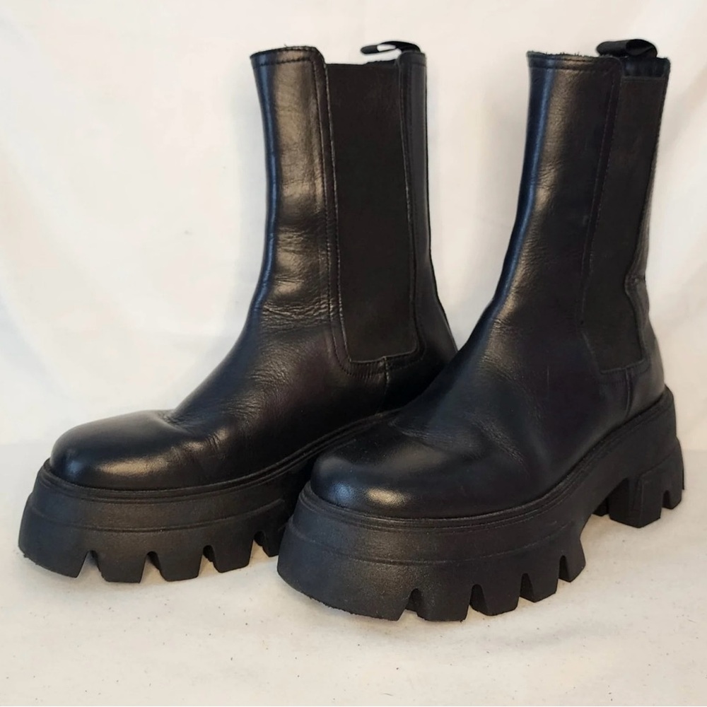 Thursday Boot Company Black Leather Moto Boots